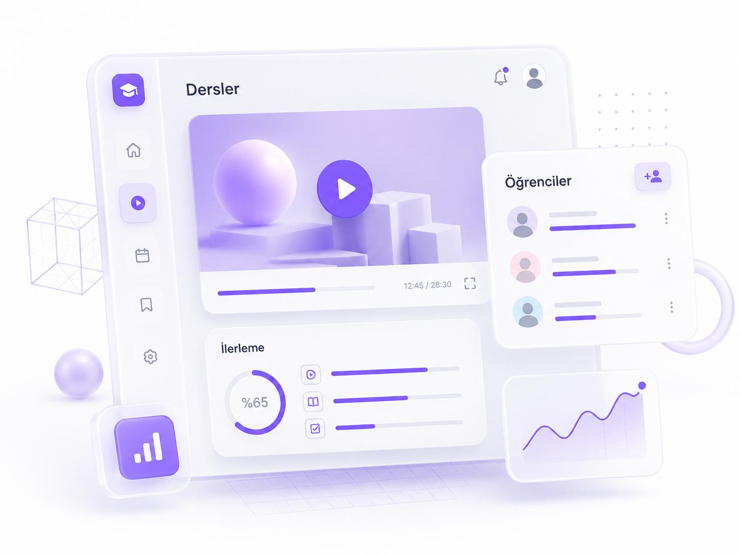 Eğitim & EdTech yazılımı arayüzü